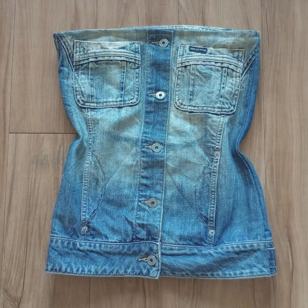 Y2K Handmade Denim Jean Grunge Tube Top